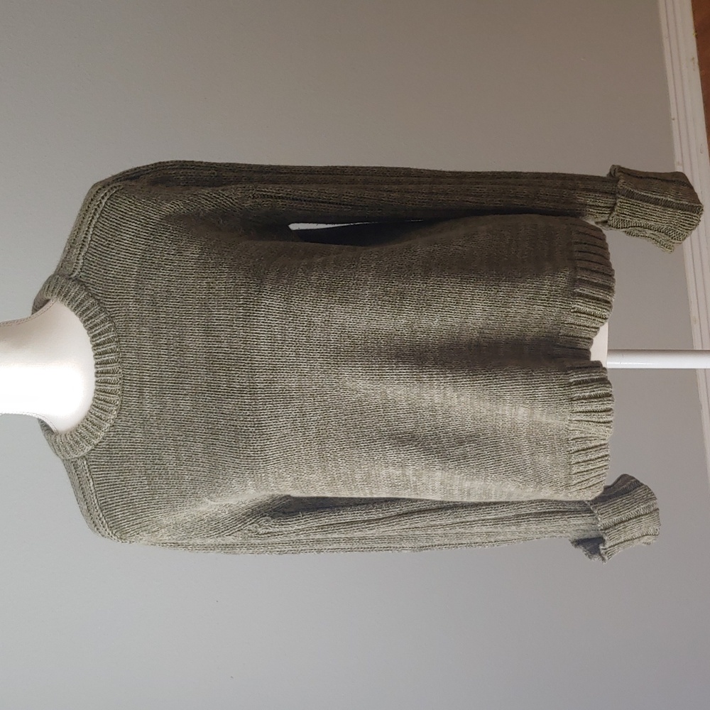 J. Crew | Army Green Cable Knit Sweater